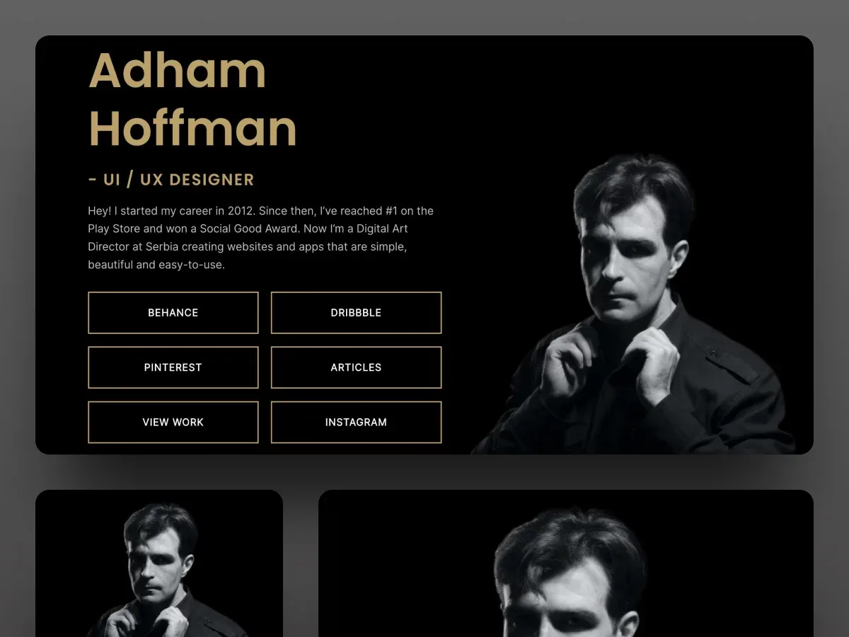 Vista previa del diseño Adham Hoffman – UI/X Designer