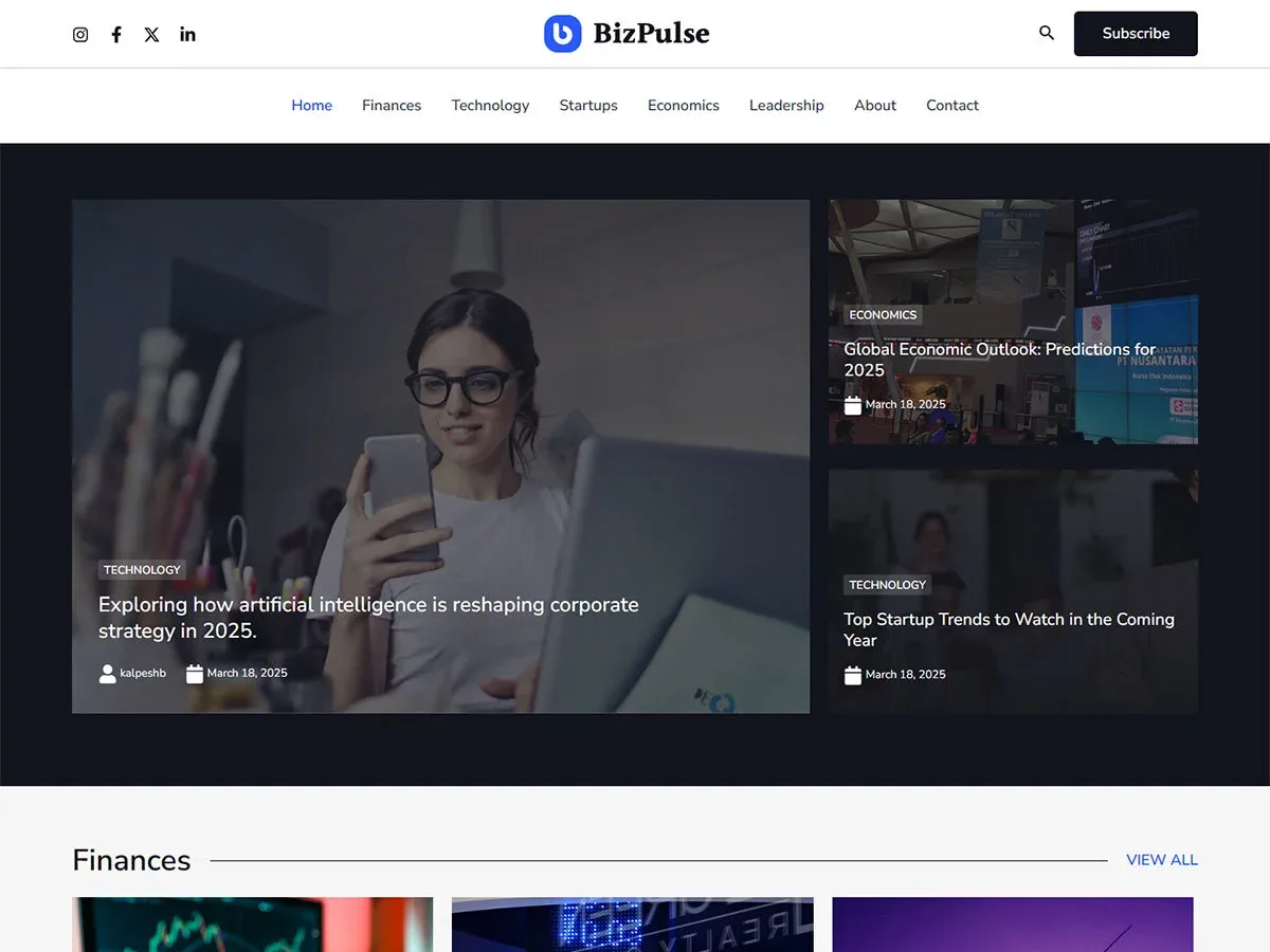 Vista previa del diseño BizPulse