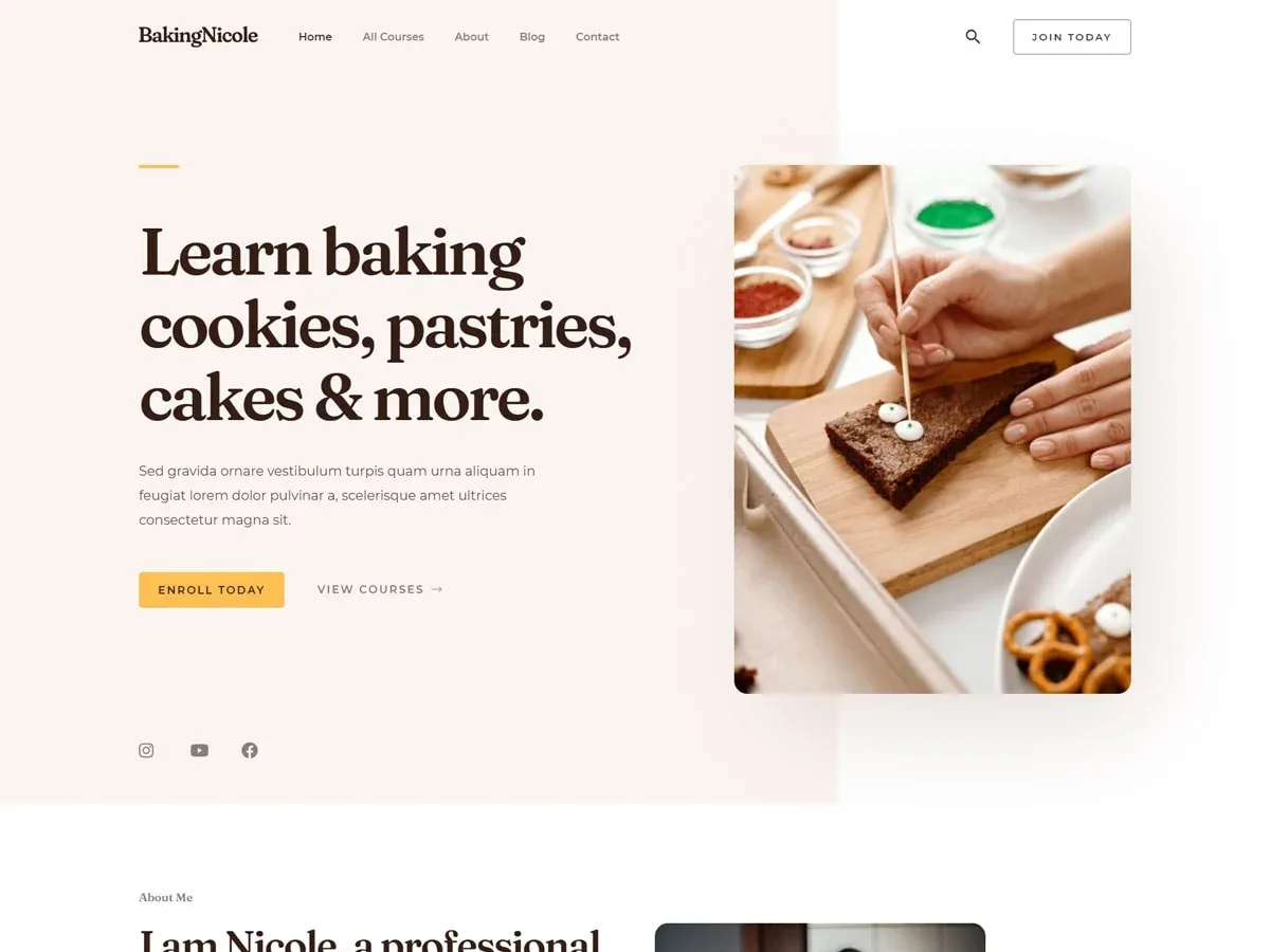 Vista previa del diseño Learn Baking