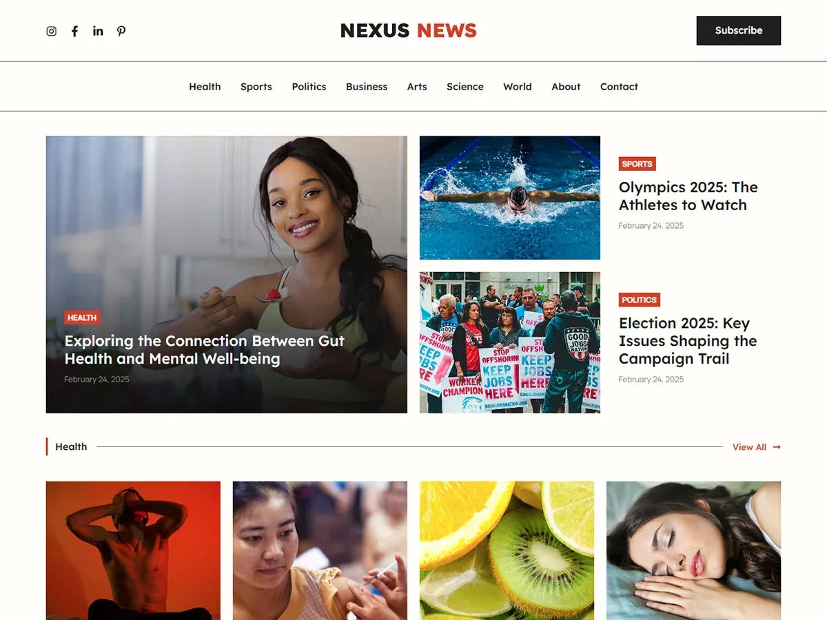 Vista previa del diseño Nexus News