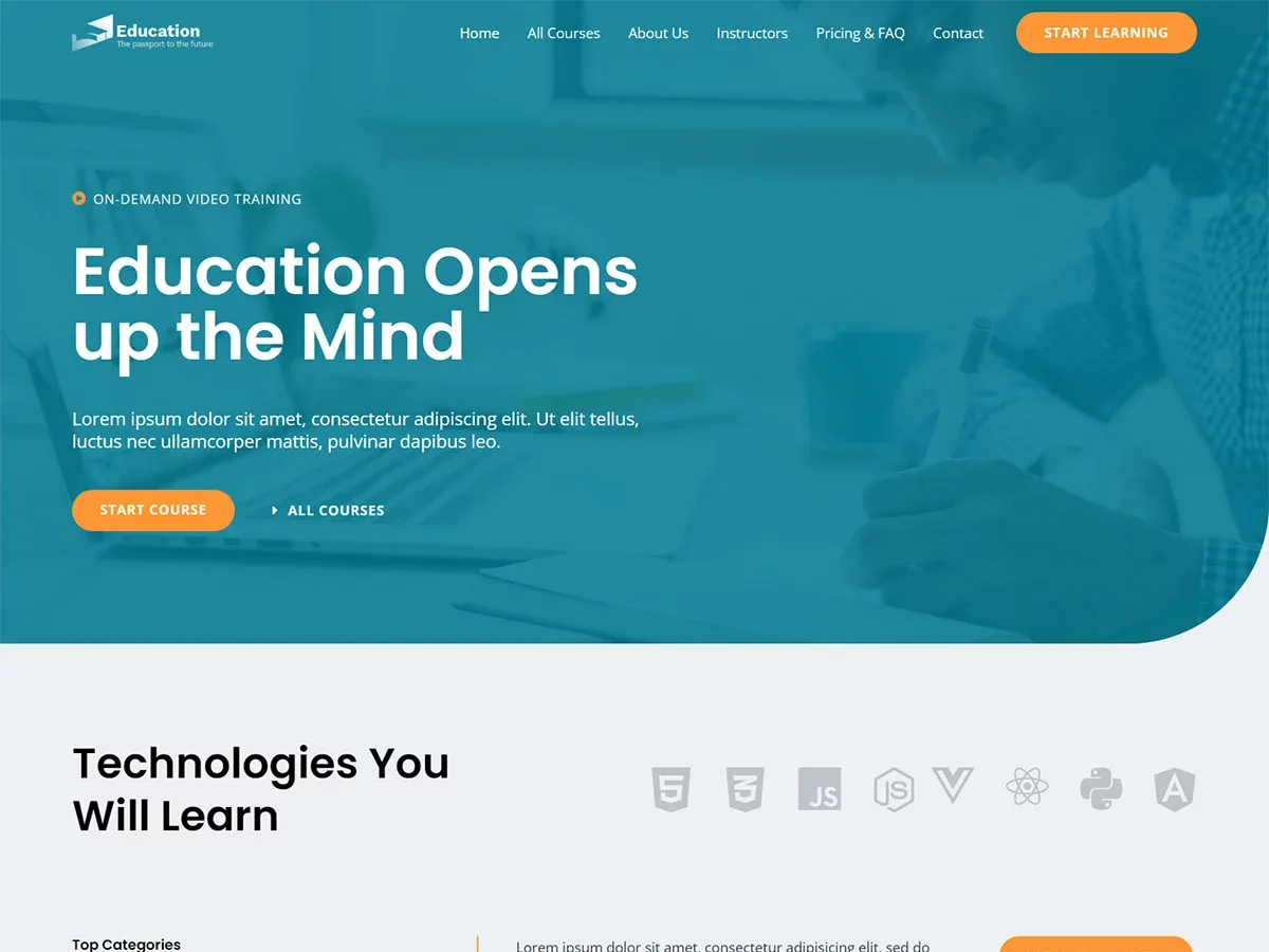 Vista previa del diseño Online Courses
