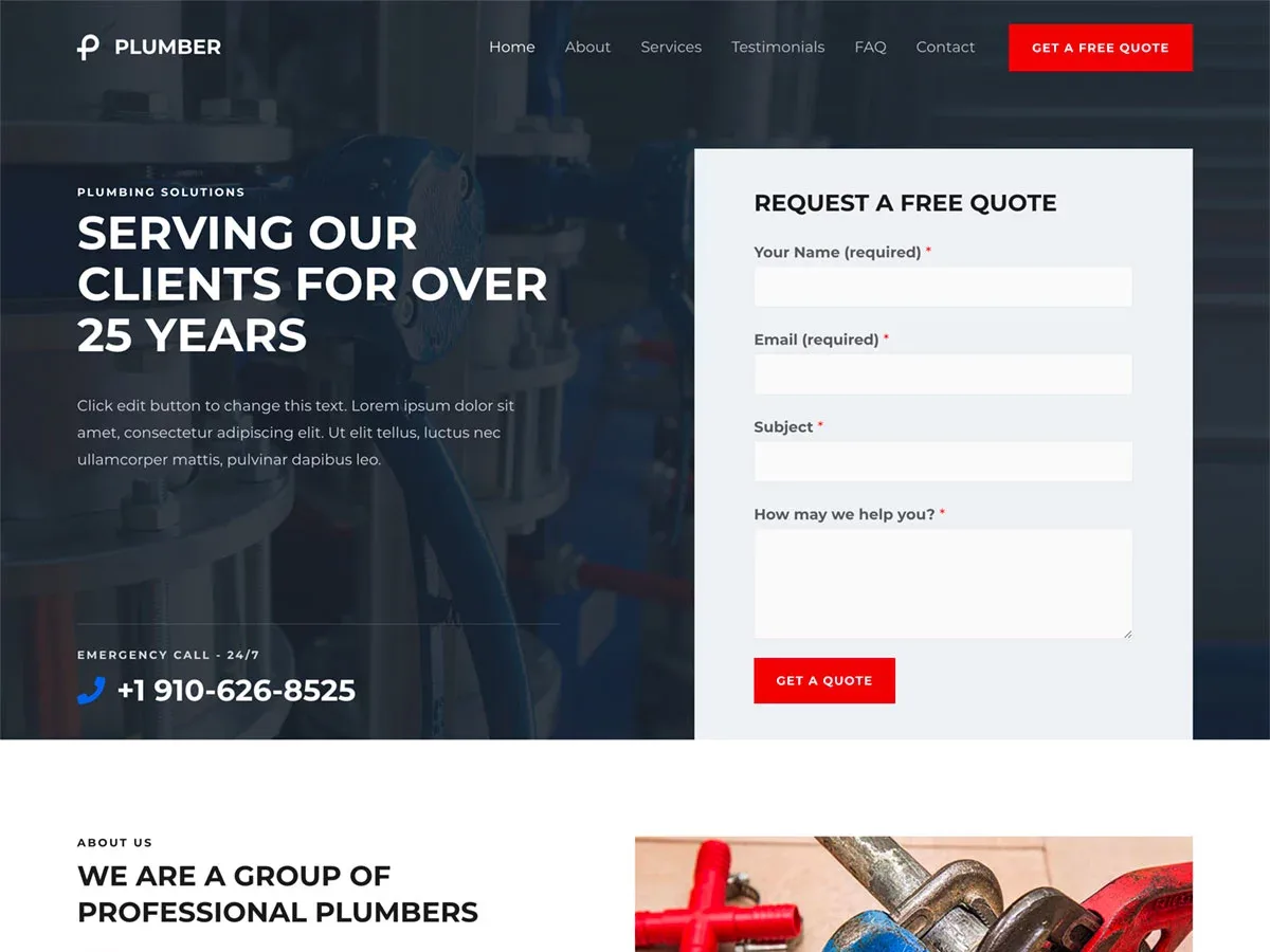 Vista previa del diseño Plumber