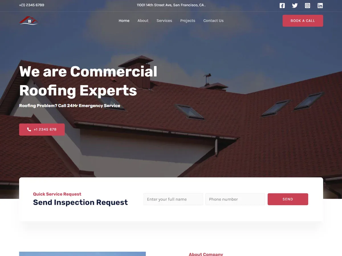Vista previa del diseño Roofing Agency
