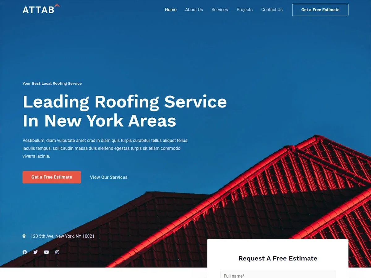 Vista previa del diseño Roofing Services