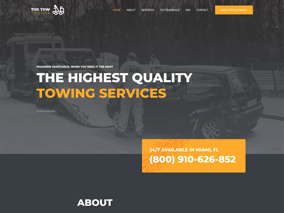 Vista previa del diseño Towing Services