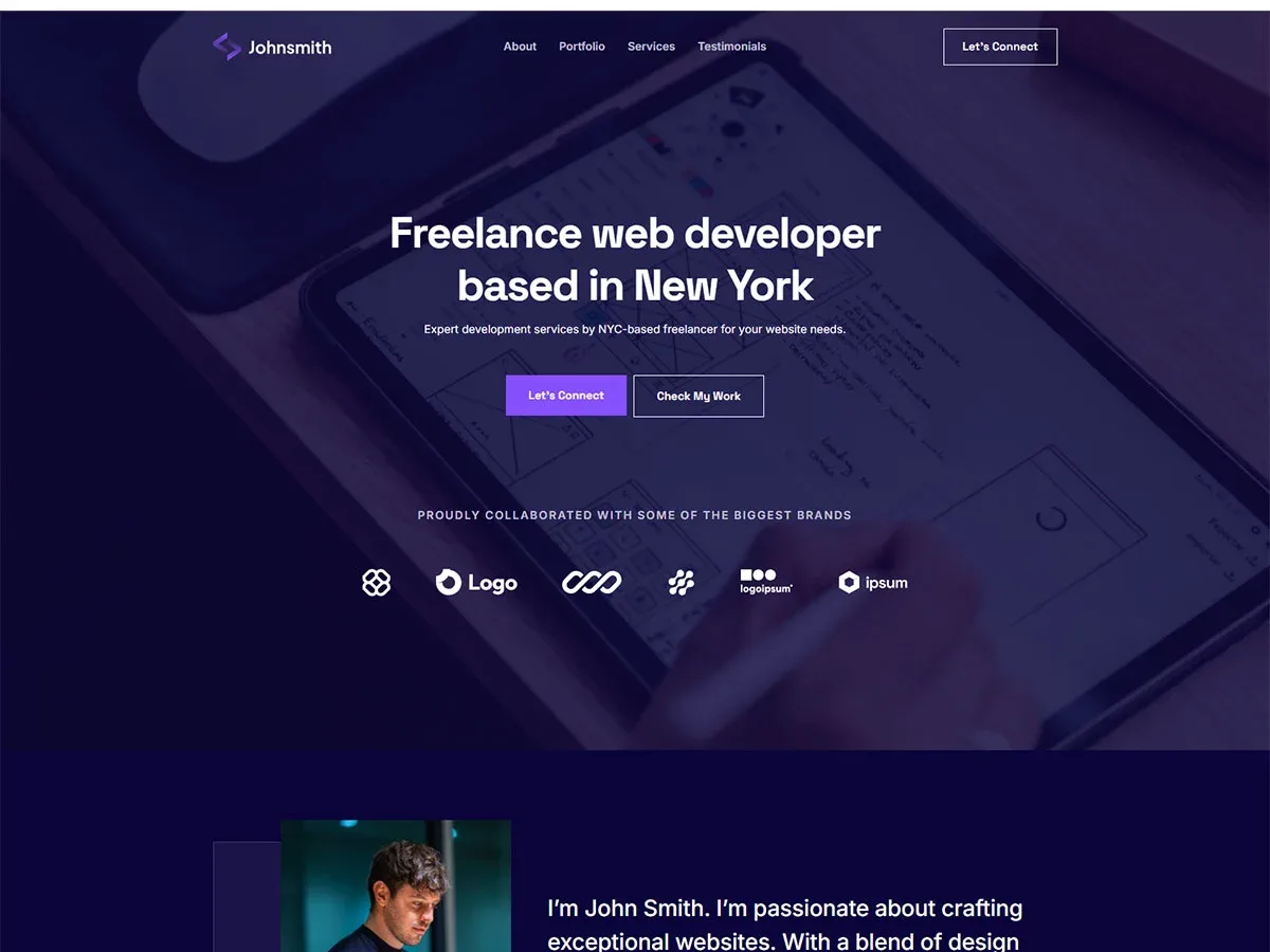 Vista previa del diseño Web Developer
