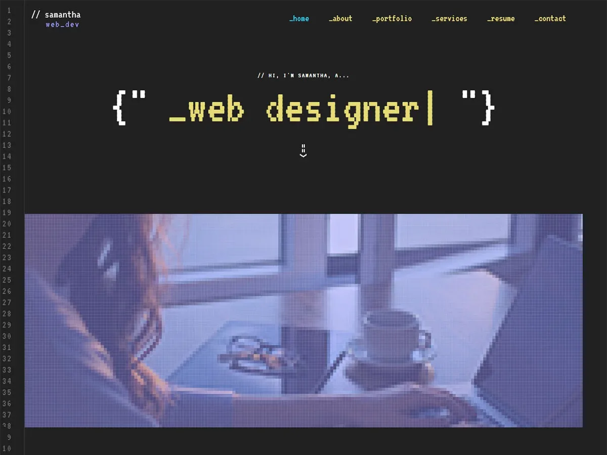 Vista previa del diseño Web Developer Portfolio